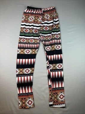 Women’s Fun Geometric Print Leggings Soft High Rise One Size Fits All